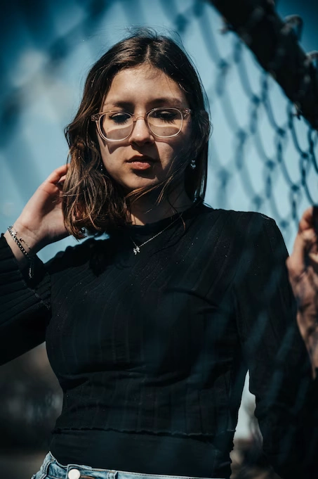 Portrait of a girl with glasses